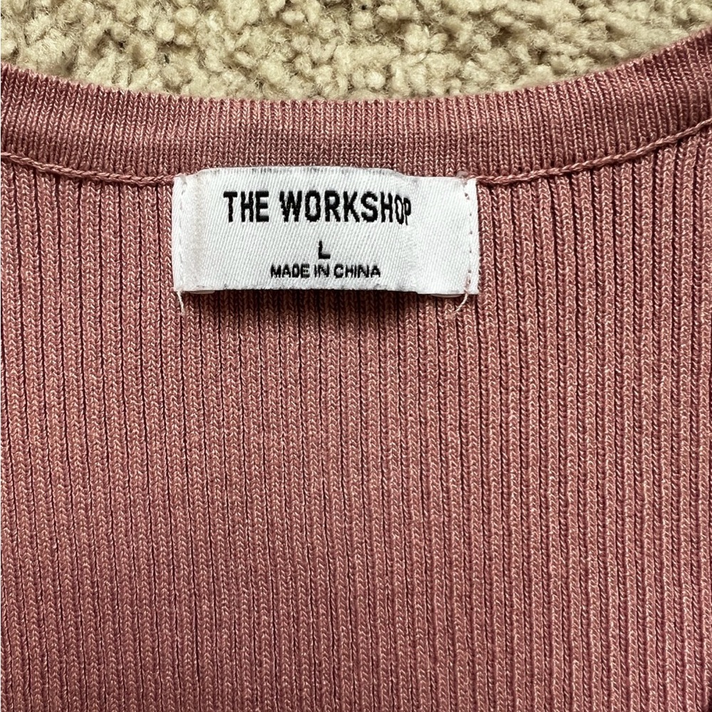 Workshop Republic Clothing Dusty Pink Ribbed Tank Top - Picture 4 of 5